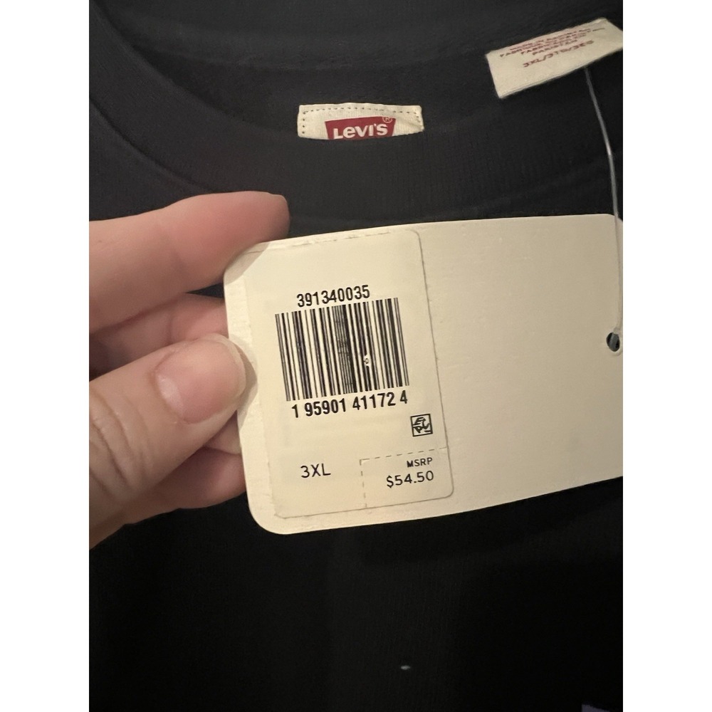 Levi's Graphic Crewneck Sweatshirt Black Size 3X Men's Retro Graphic Back - Picture 2 of 6